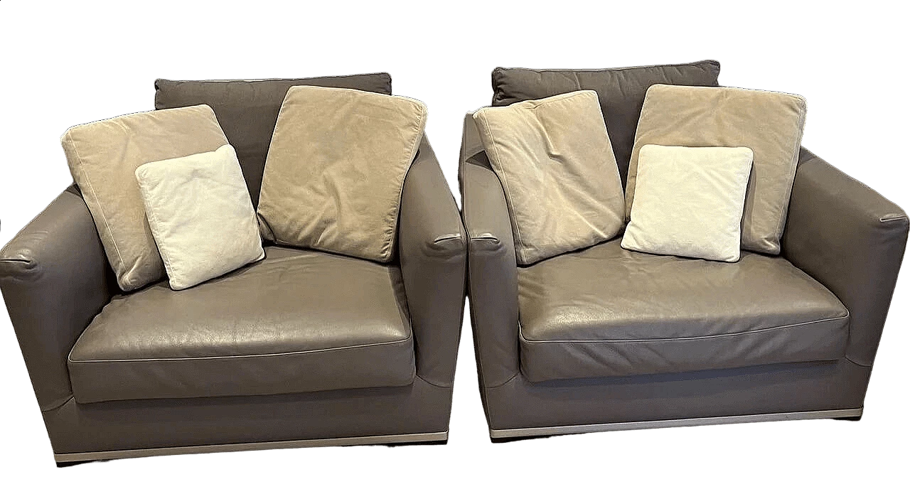 Pair of Apta Large armchairs by Antonio Citterio for B&B Italia 7