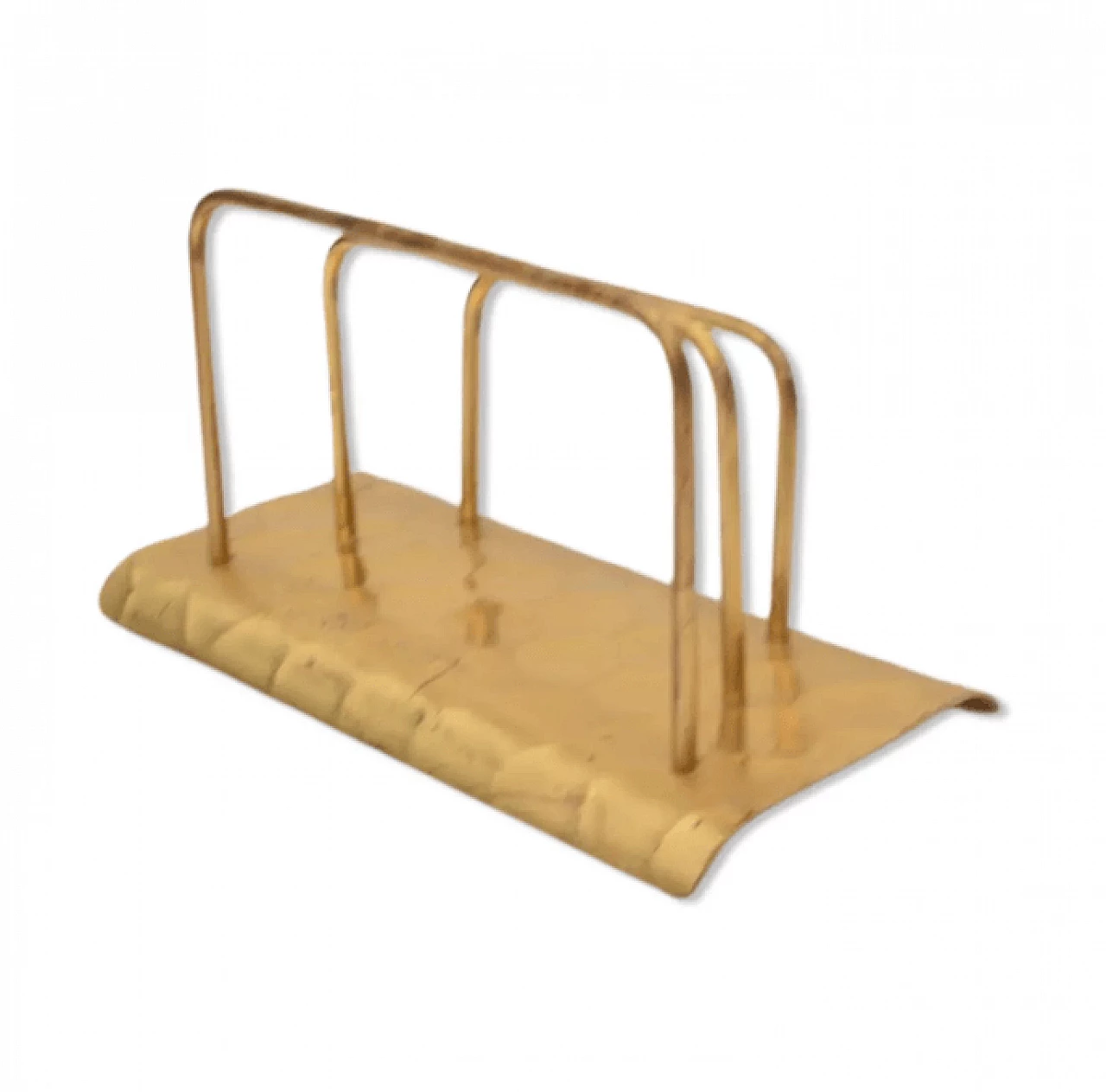 Brass magazine rack Bauhaus style, 1950s 5