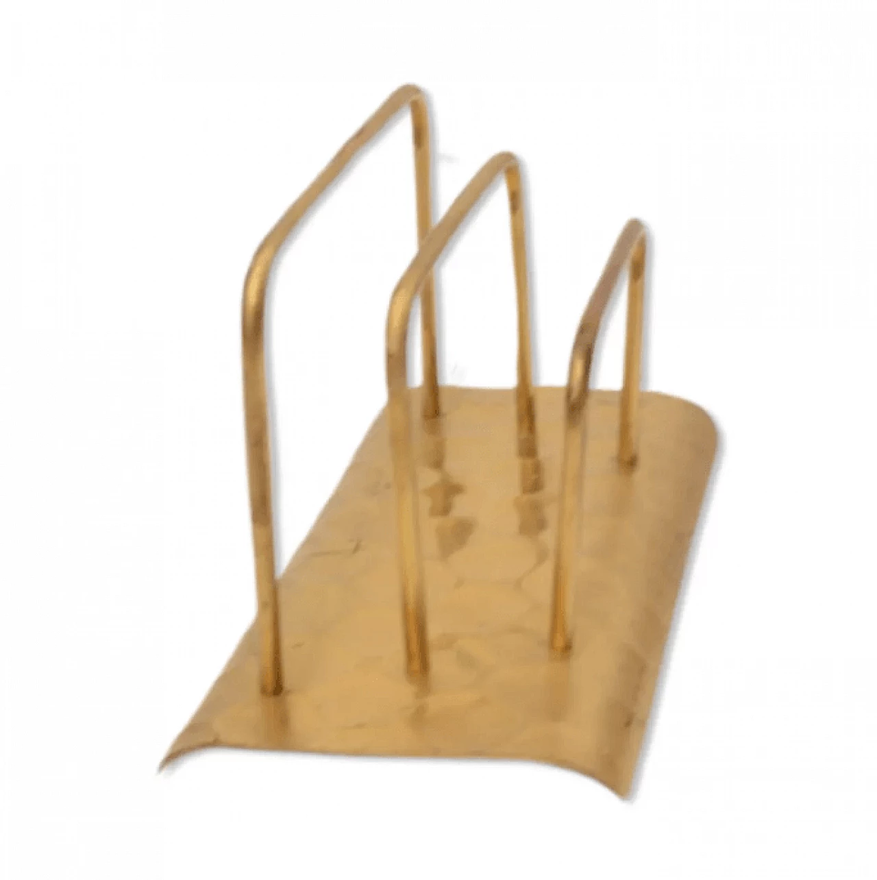 Brass magazine rack Bauhaus style, 1950s 6