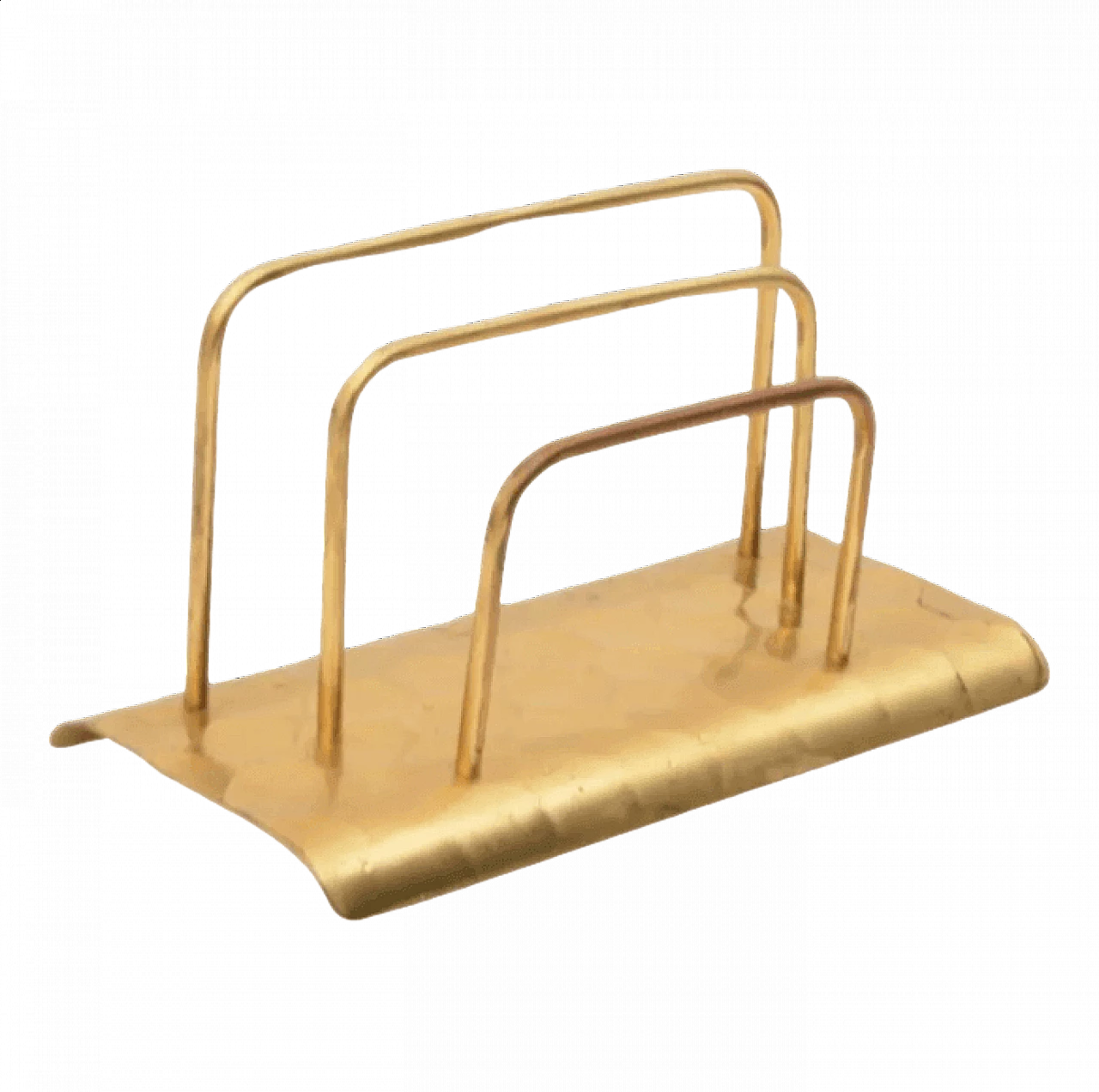 Brass magazine rack Bauhaus style, 1950s 7