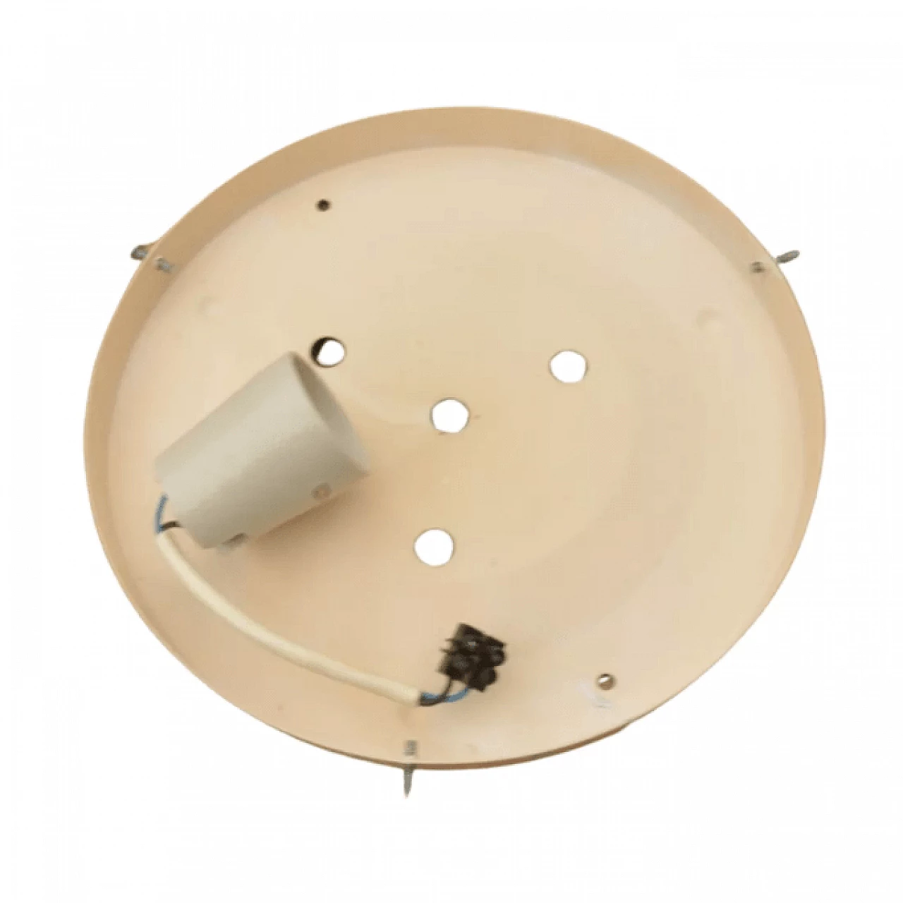 Large white glass ceiling lamp by Penko Pieńsk, 1970s 5