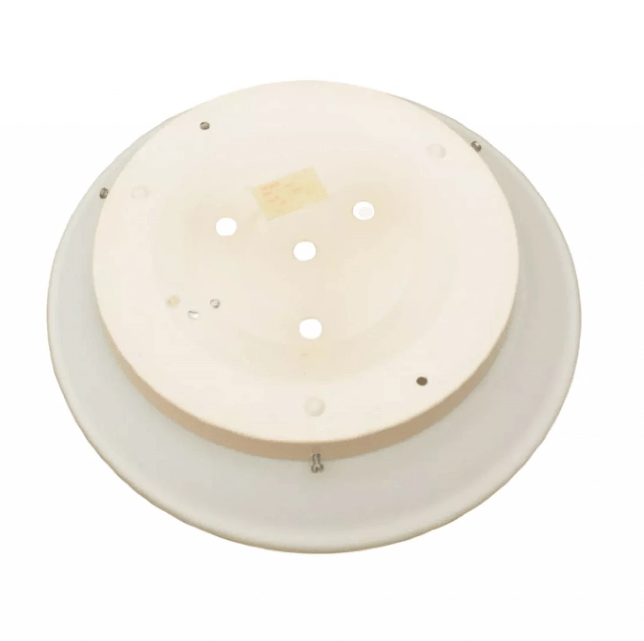 Large white glass ceiling lamp by Penko Pieńsk, 1970s 8