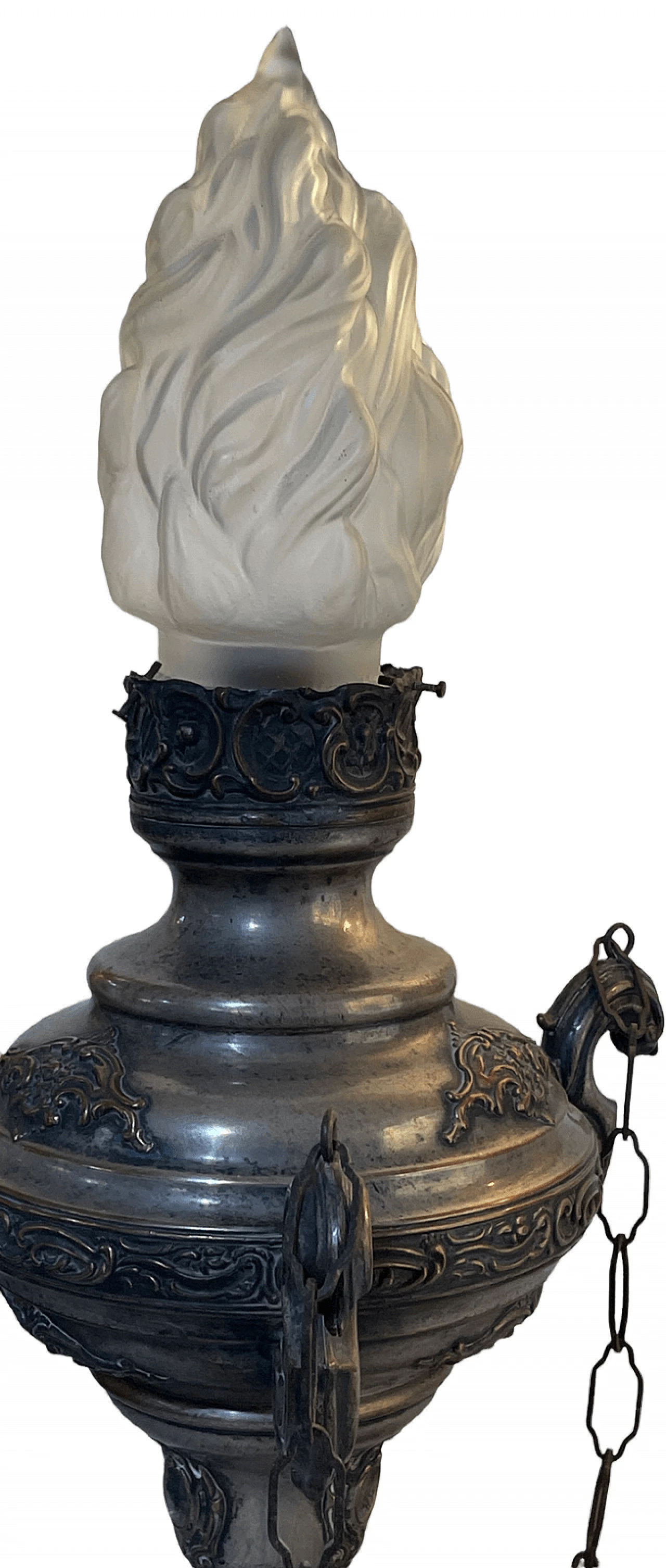 Silver-plated copper votive lamp, early 19th century 4