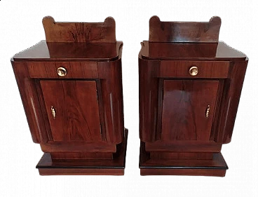 Coppia di comodini Art Déco in mogano, anni '30
