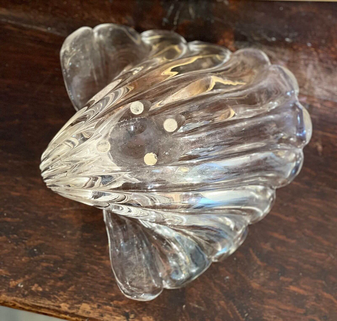 Murano glass shell vase by Seguso, mid-20th century 8