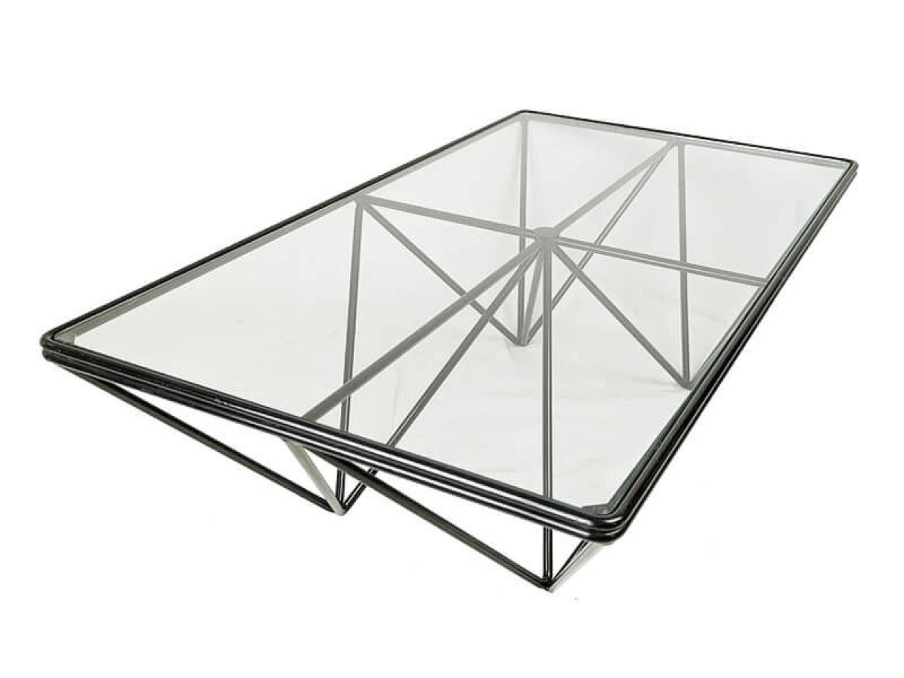 Metal and glass Alanda coffee table by Paolo Piva for B&B Italia, 1980s 9