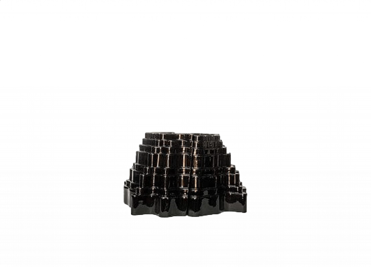 Modular black ceramic vases by Sergio Asti for Gabbianelli, 1968 11