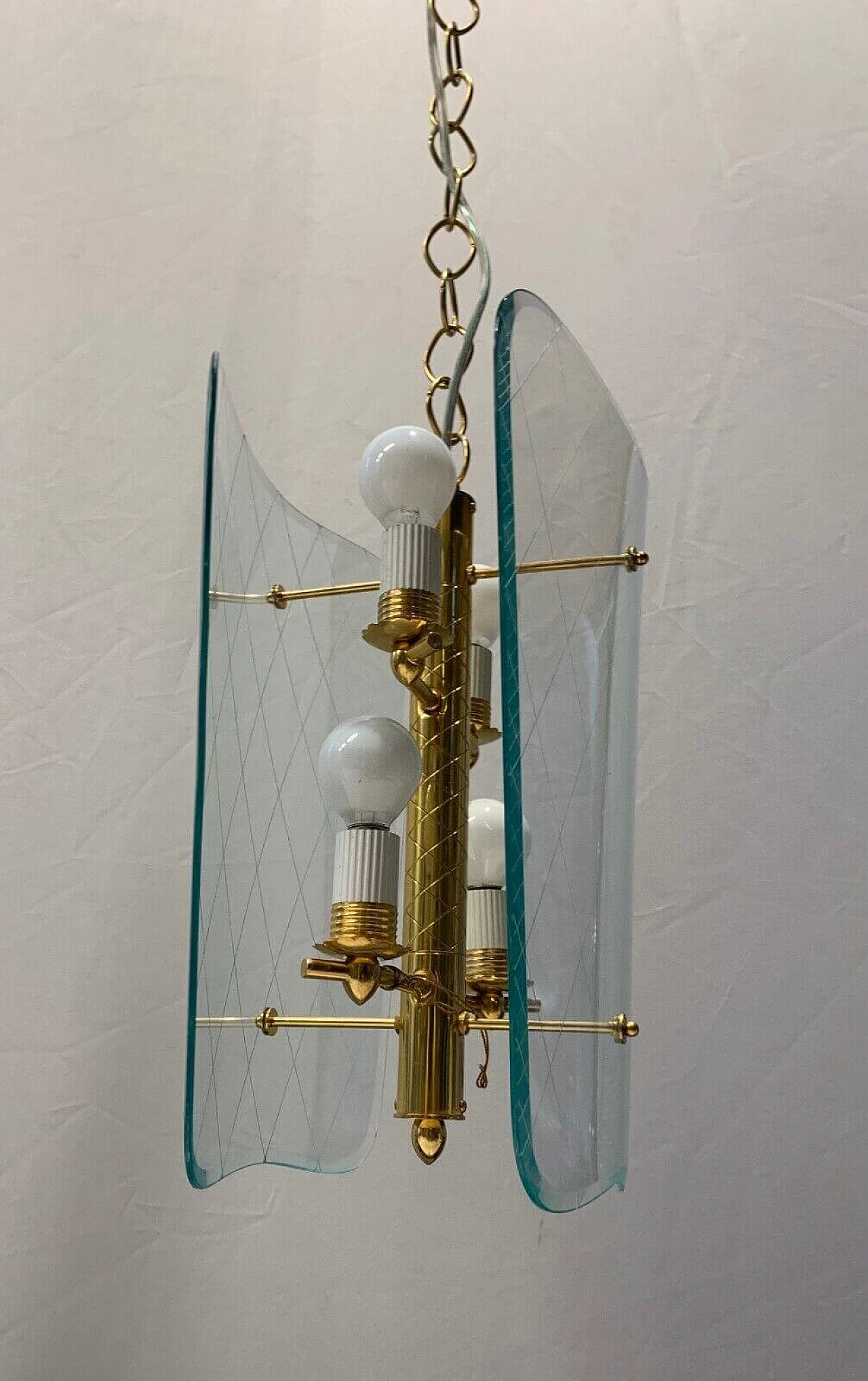 Coppia di lampadari in vetro di Murano attribuiti a Fontana Arte, anni '60 4