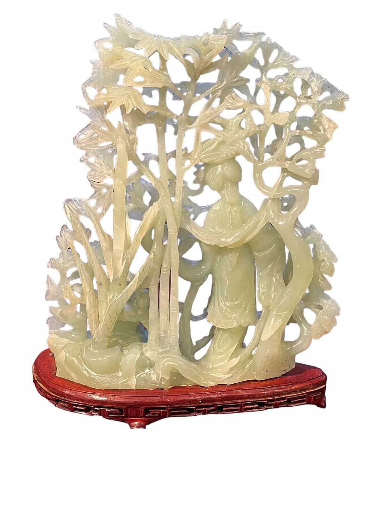 Statua cinese in giada serpentina, '800 4