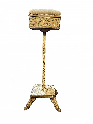 Wood and fabric pincushion, 18th century