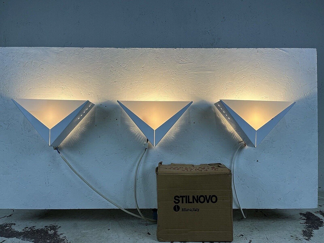 3 Palma metal and glass wall sconce by Stilnovo, 1960s 15