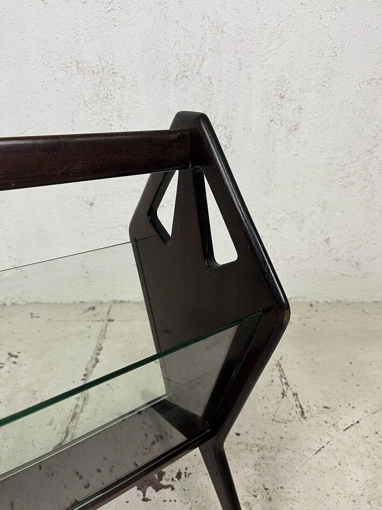 Wood and glass magazine rack by Ico Parisi for De Baggis, 1960s 8