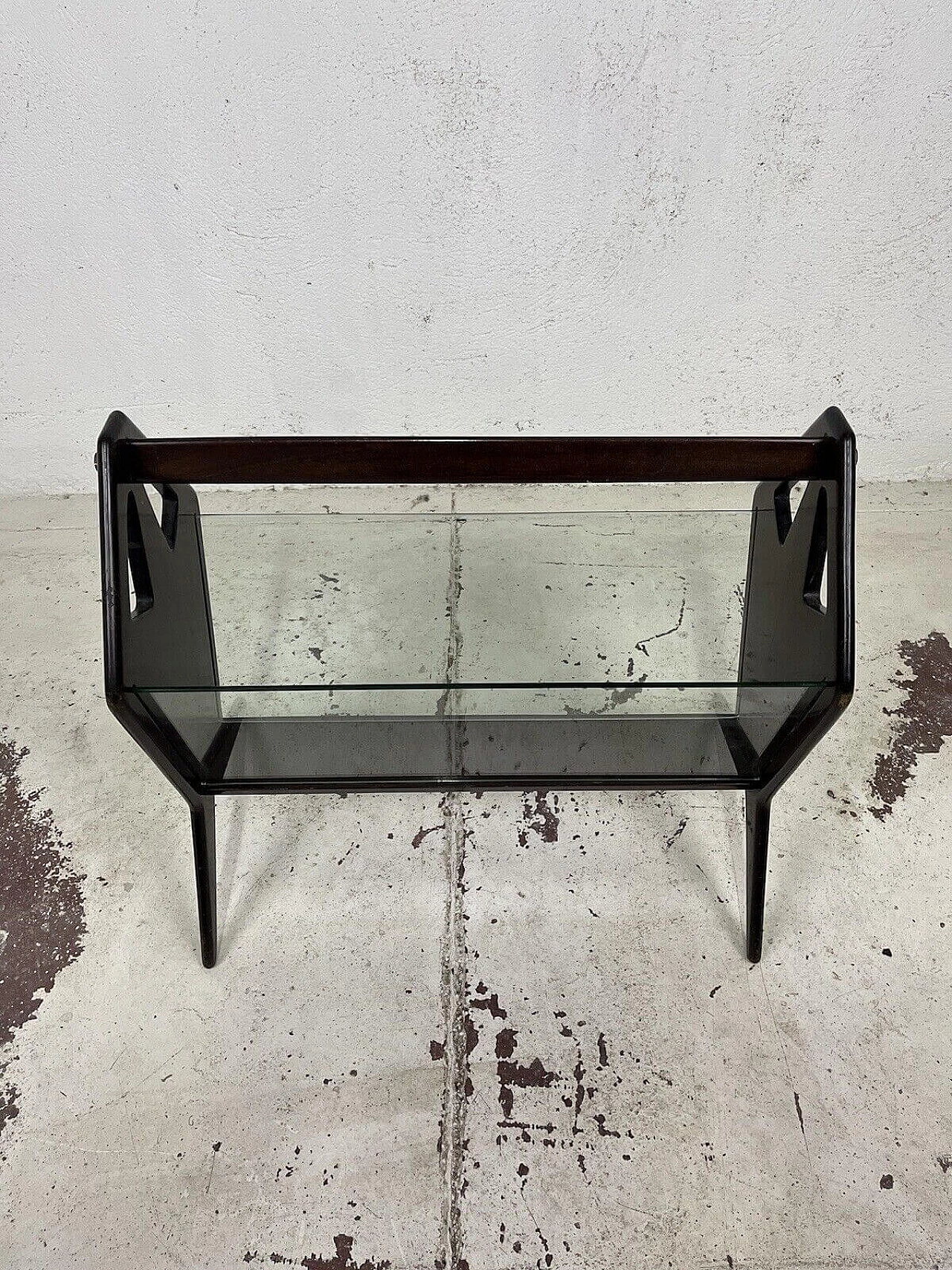 Wood and glass magazine rack by Ico Parisi for De Baggis, 1960s 10