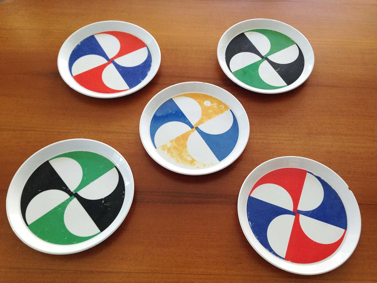 5 Plates by Gio Ponti for Ceramica Franco Pozzi, 1960s 8