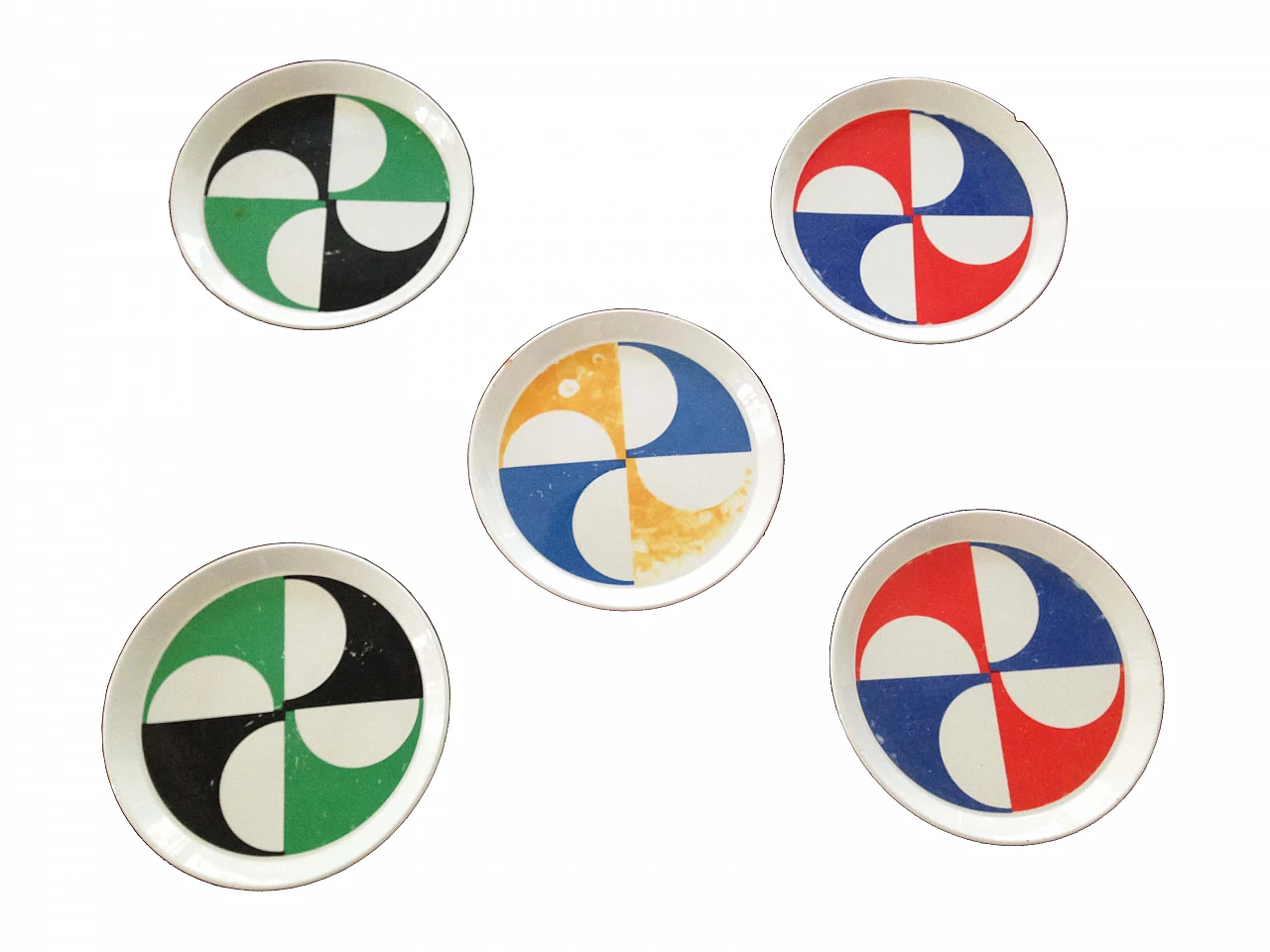 5 Plates by Gio Ponti for Ceramica Franco Pozzi, 1960s 13