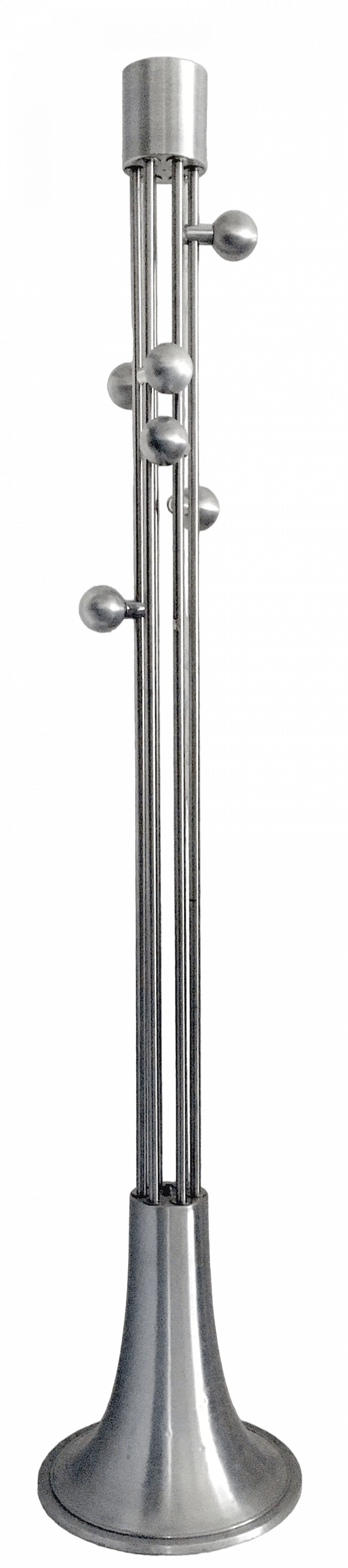 Stainless steel and aluminum floor coat rack, 1960s 18