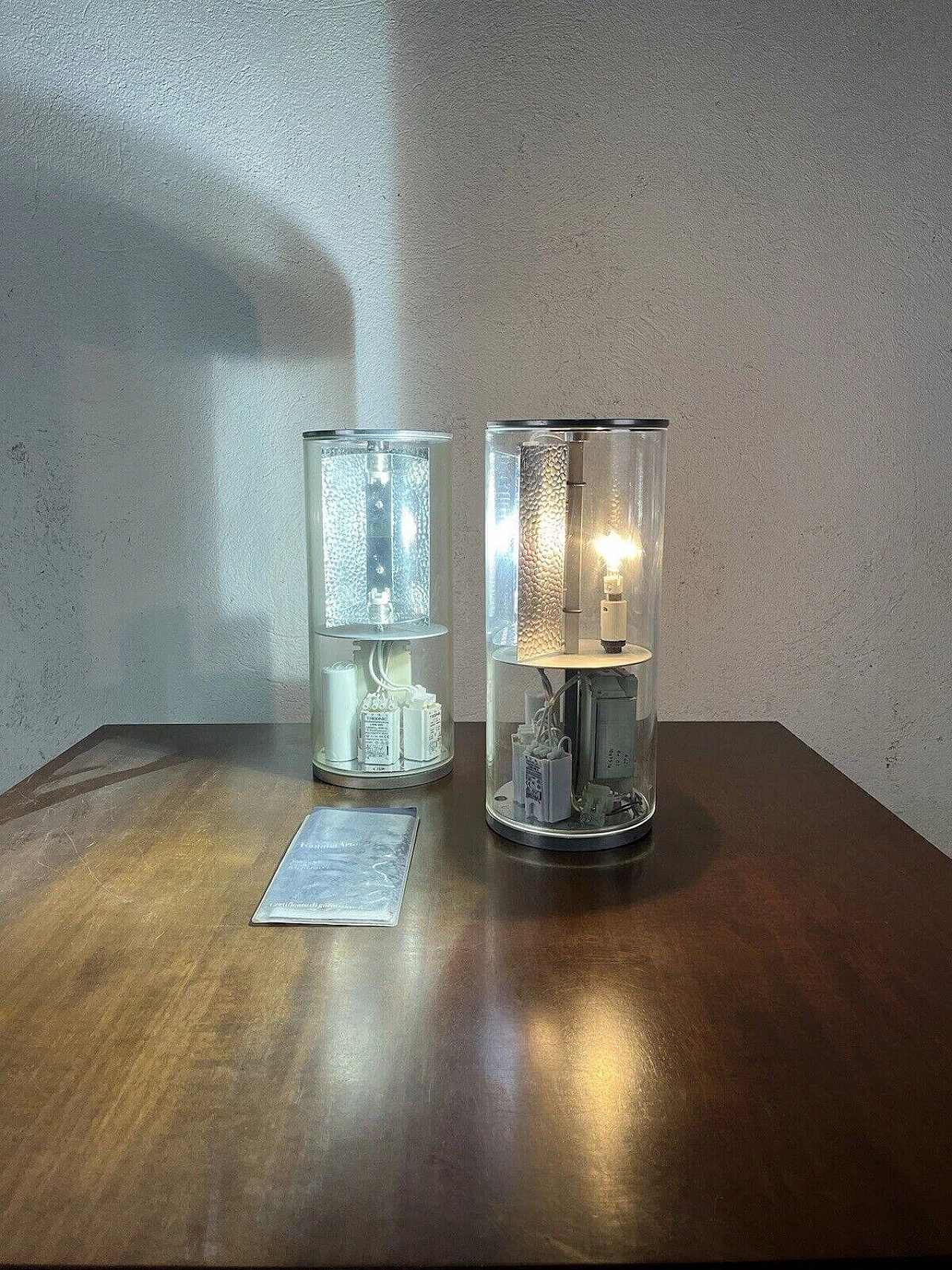 Coppia di lampade da tavolo Block 3095 di Fontana Arte, anni '80 2