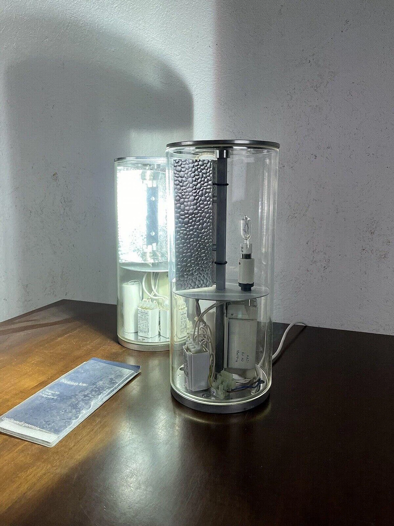 Coppia di lampade da tavolo Block 3095 di Fontana Arte, anni '80 3