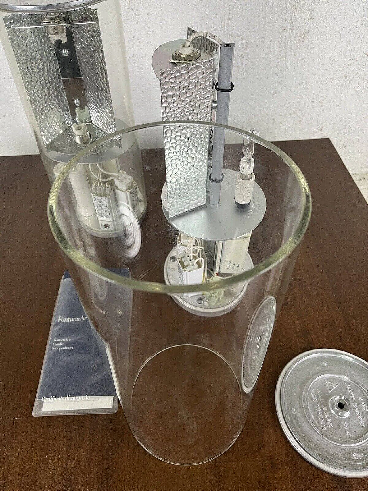 Coppia di lampade da tavolo Block 3095 di Fontana Arte, anni '80 6