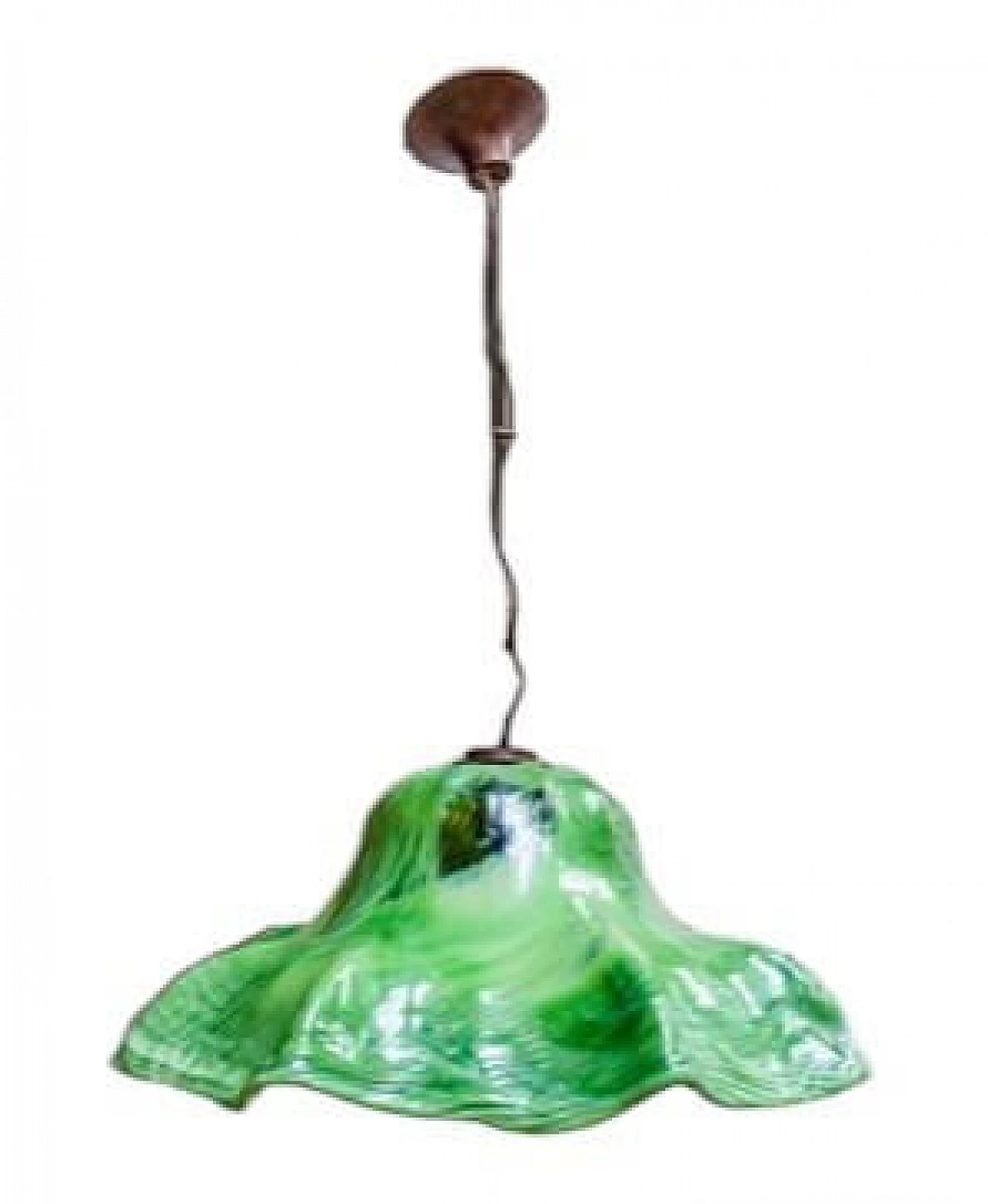 Lampada da soffitto Ninfea in ottone e vetro di Murano di Toni Zuccheri per Venini, anni '60 9