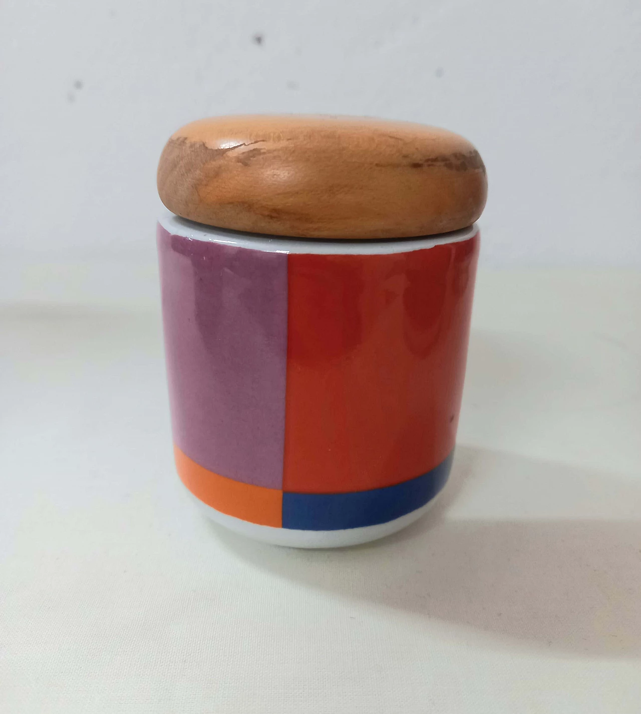 4 Jars in ceramic and wood by Ceramica Franco Pozzi, 1970s 4