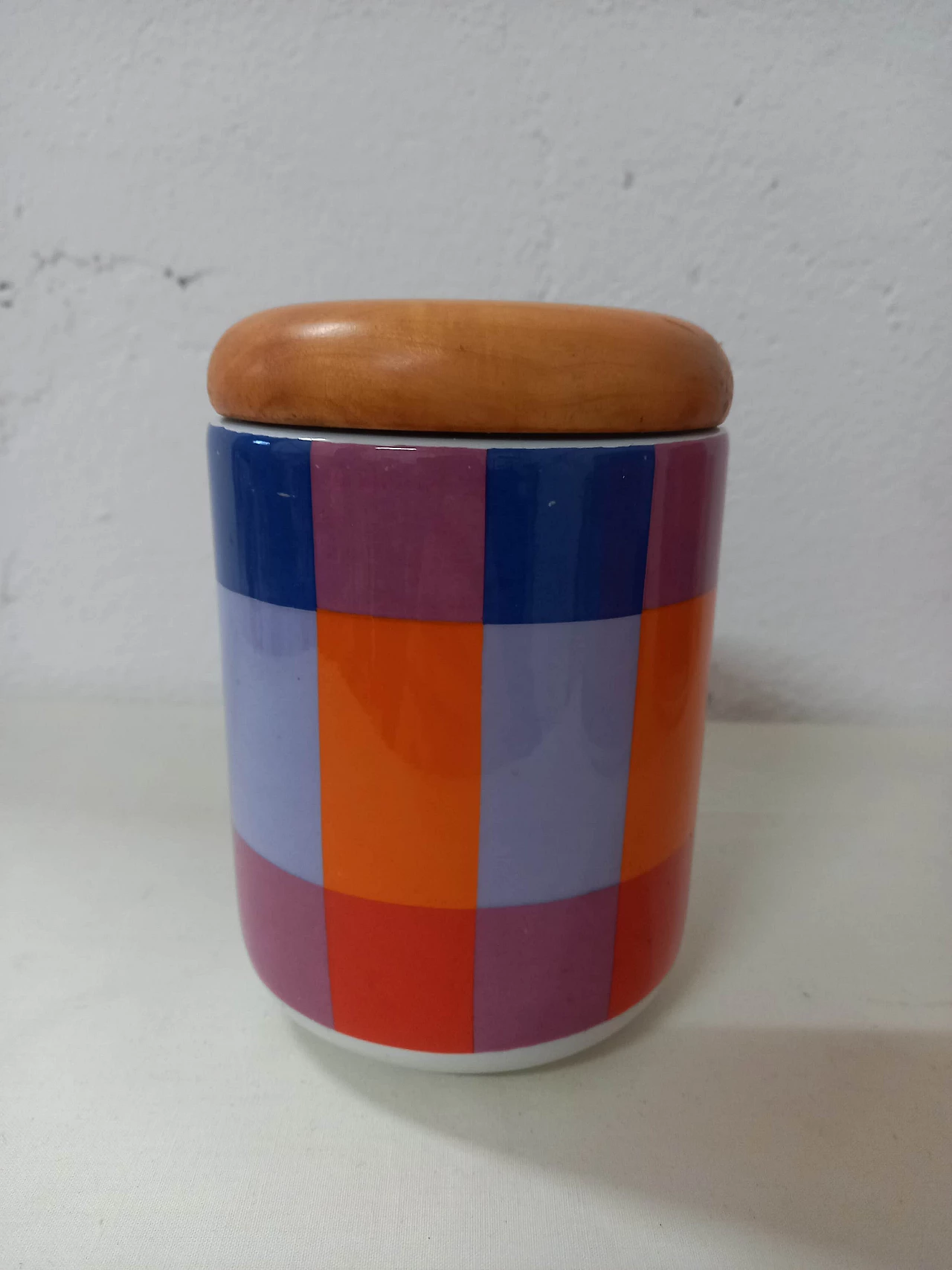 4 Jars in ceramic and wood by Ceramica Franco Pozzi, 1970s 6
