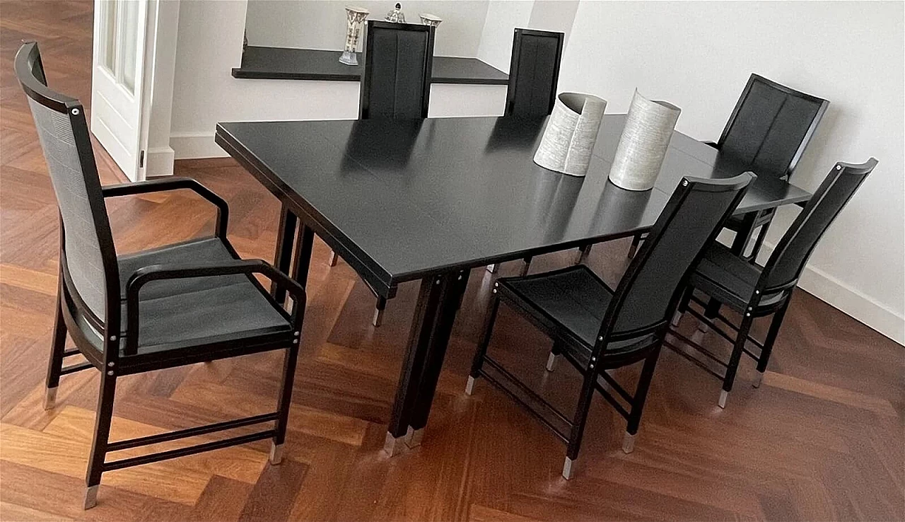 6 Fine Forms chairs and table by Ernst W. Beranek for Thonet, 1985 1