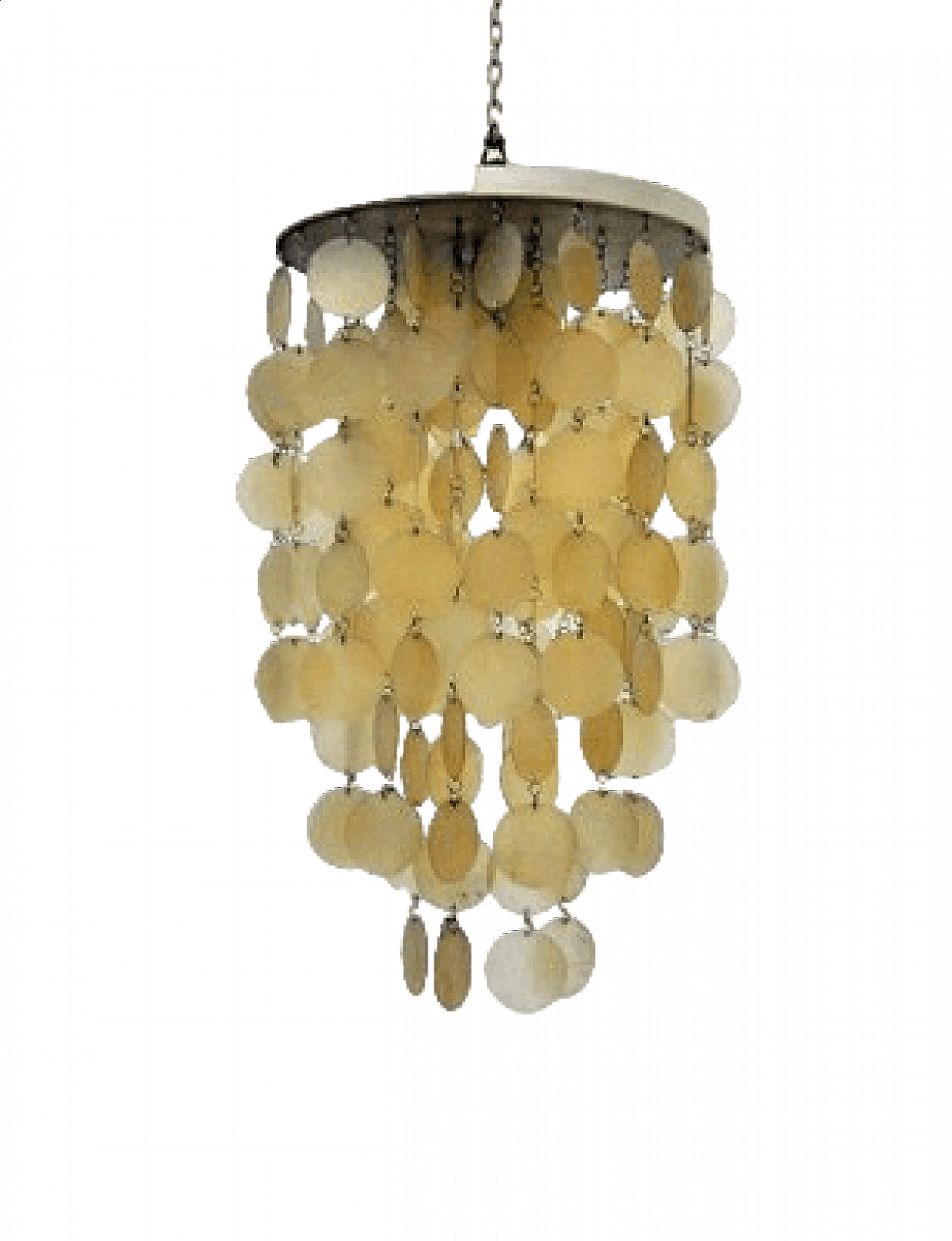 Ceiling lamp with fiberglass pendants from Abat-Jour, 1960s 6