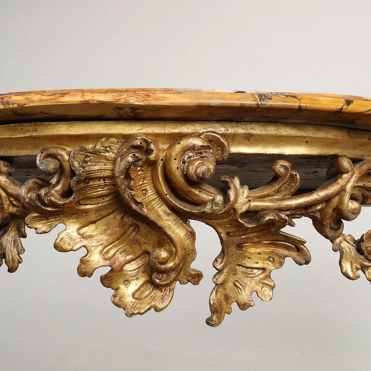 Baroque console table in carved and gilded wood, mid-18th century 10