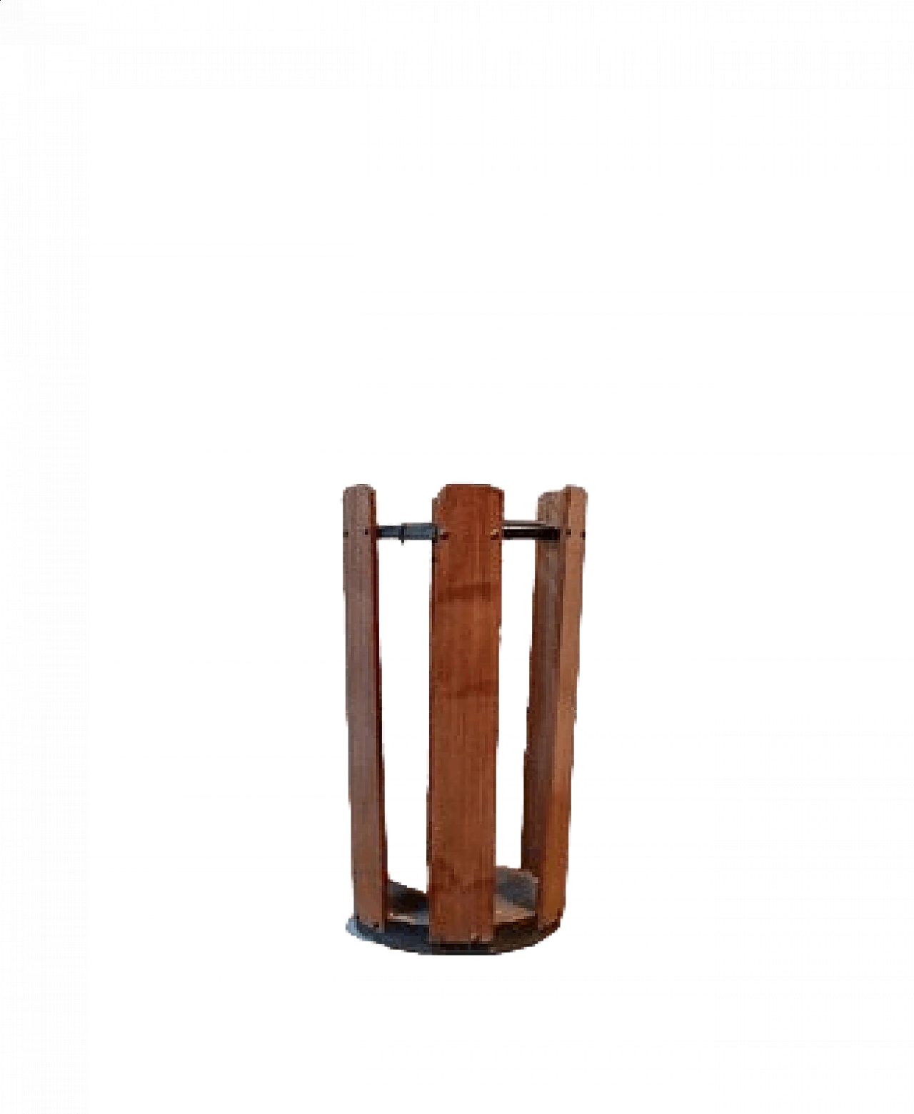 Umbrella stand in iron and wood, 1950s 7