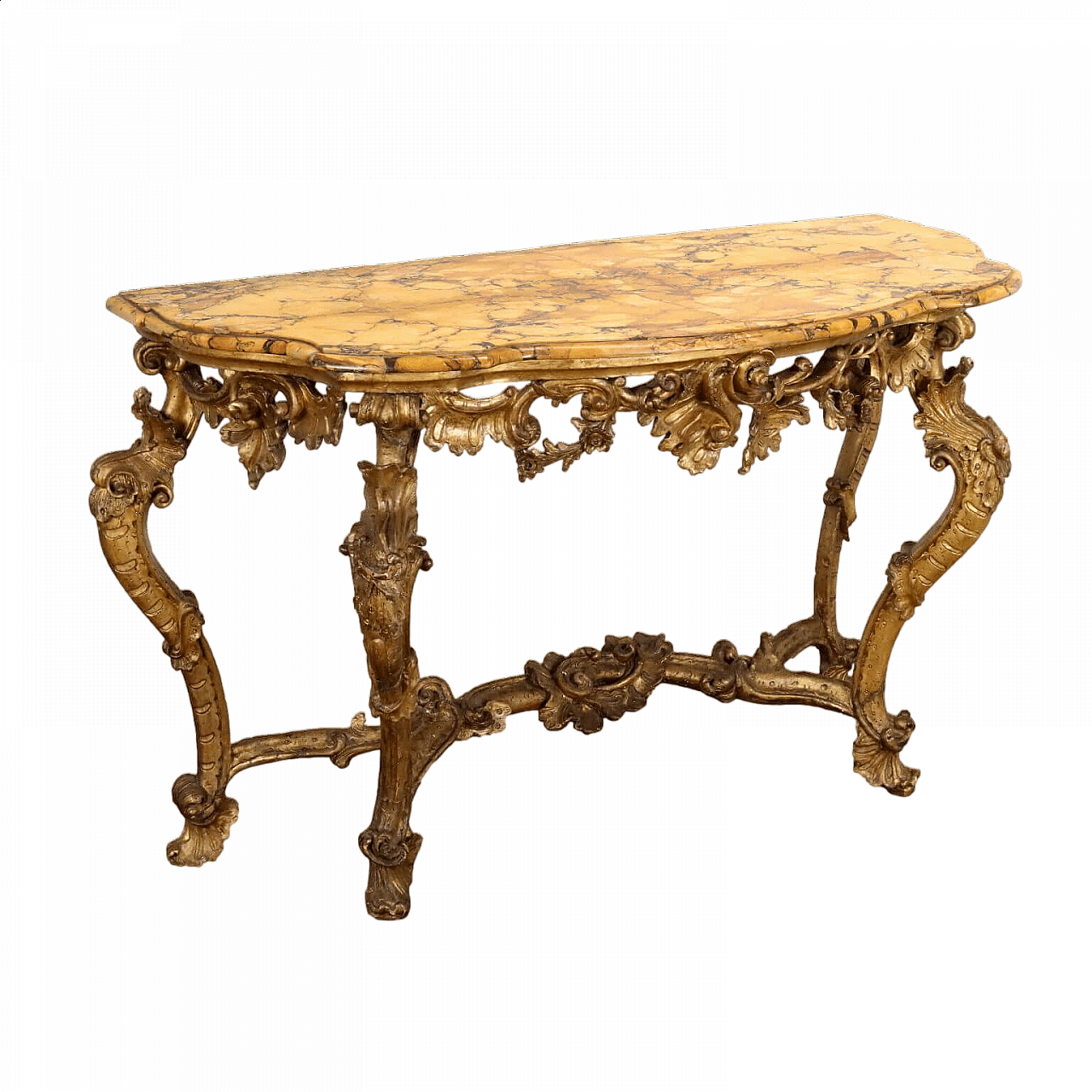 Baroque console table in carved and gilded wood, mid-18th century 11