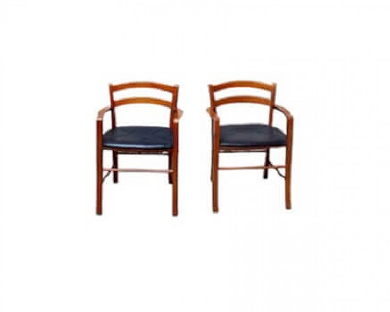 Pair of beech wood & leather Marocca Chairs by Vico Magistretti for ICF De Padova, 1987 11