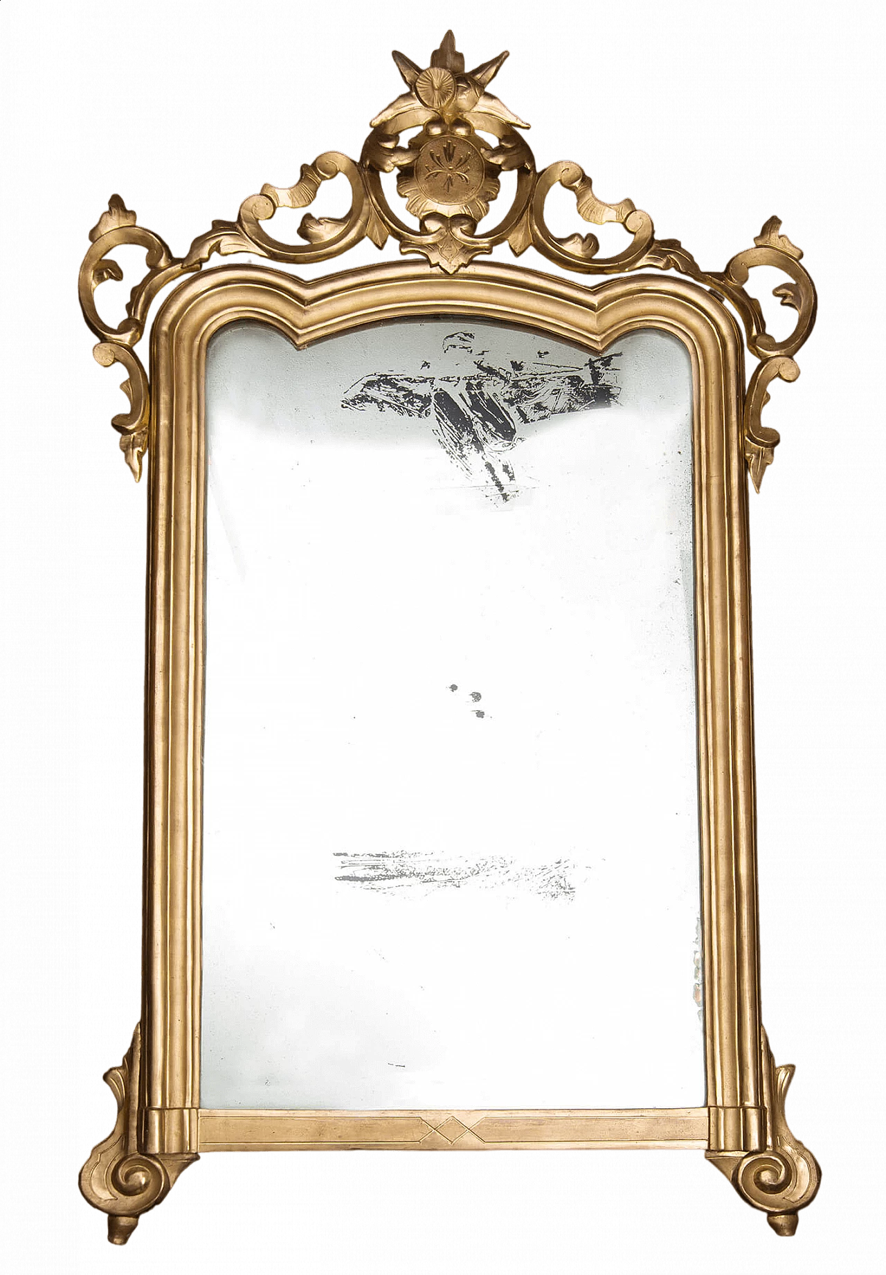 Louis Philippe mirror in gilded and carved wood, 19th century 4