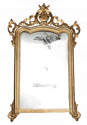 Louis Philippe mirror in gilded and carved wood, 19th century