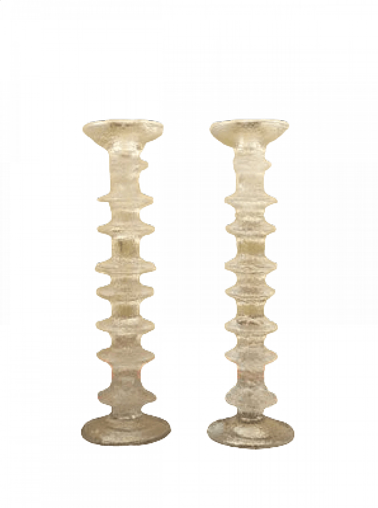 Coppia di Portacandele in vetro di Timo Sarpaneva per Iittala, anni '80 7