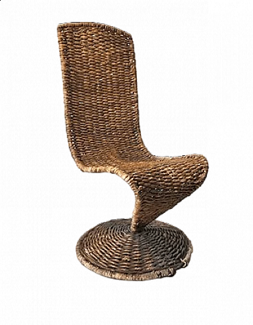 S Chair chair in braided rope by Marzio Cecchi, 1970s