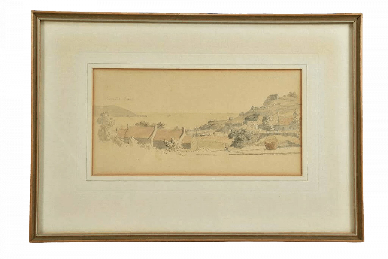 Watercolour on paper depicting St. Brelade's Bay Jersey Channel Islands, 19th century 9