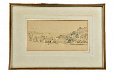 Watercolour on paper depicting St. Brelade's Bay Jersey Channel Islands, 19th century