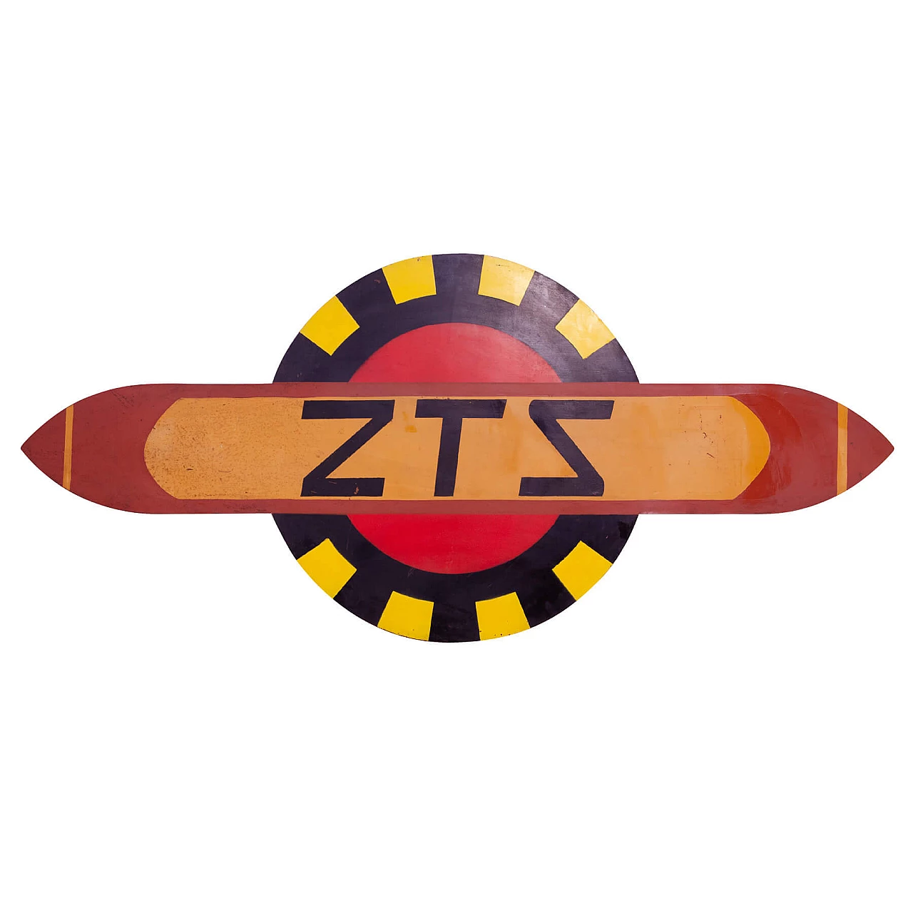 Insegna pubblicitaria ZTS cecoslovacca in metallo, anni '80 16