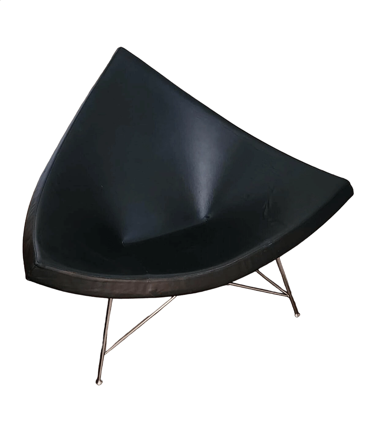 Coconut armchair in black leather by George Nelson for Vitra, 2005 10