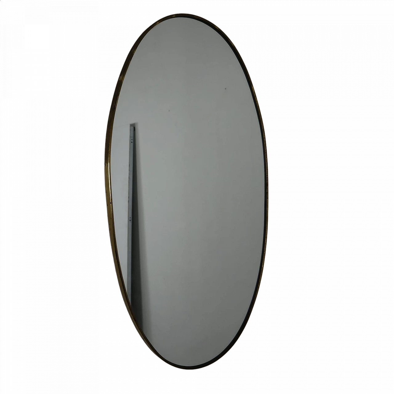 Oval brass mirror, 1960s 6