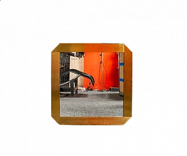 Specchio placcato in ottone di Gaetano Sciolari per Valenti, anni '70