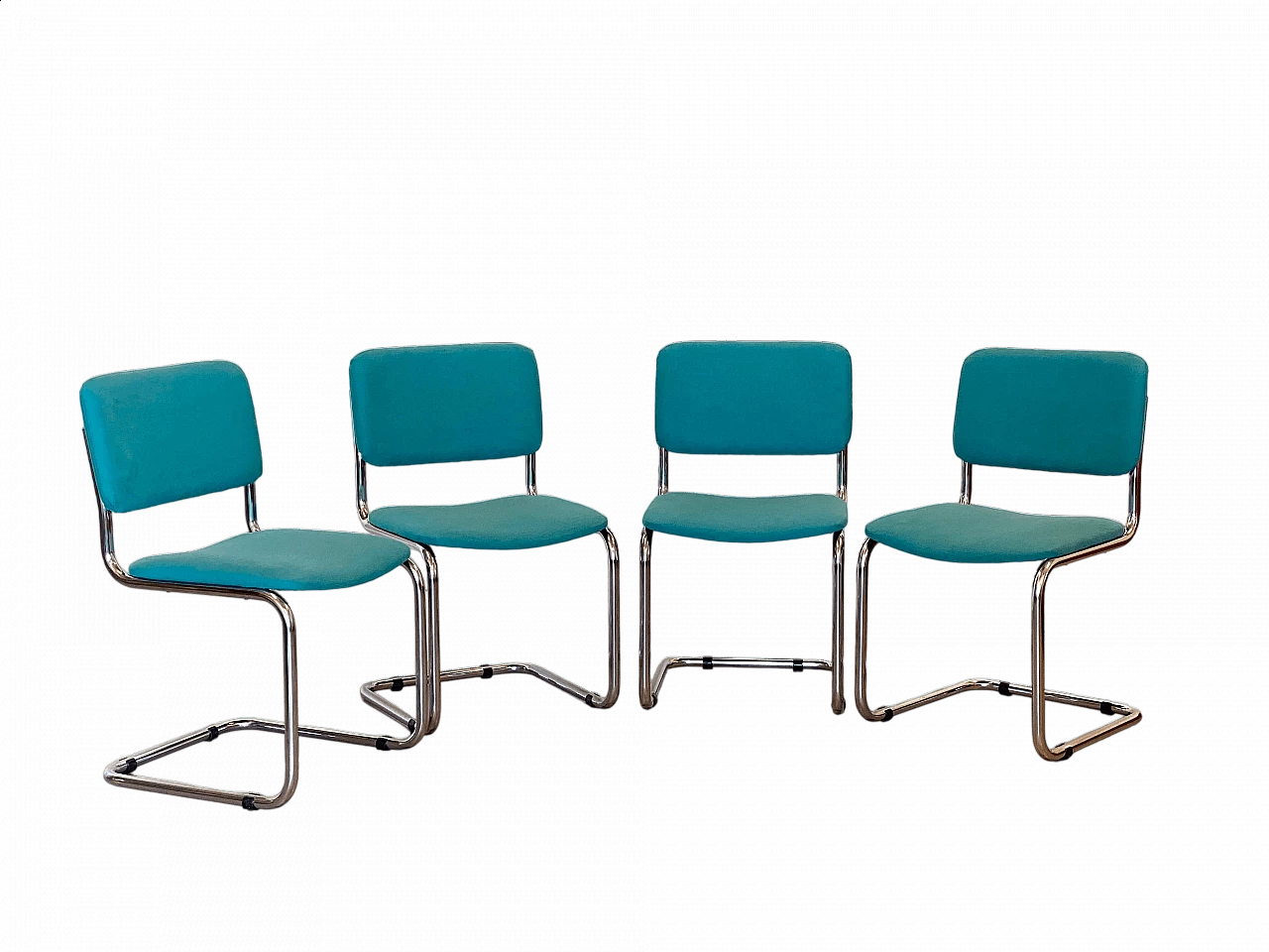 4 Steel and fabric chairs, 1970s 11