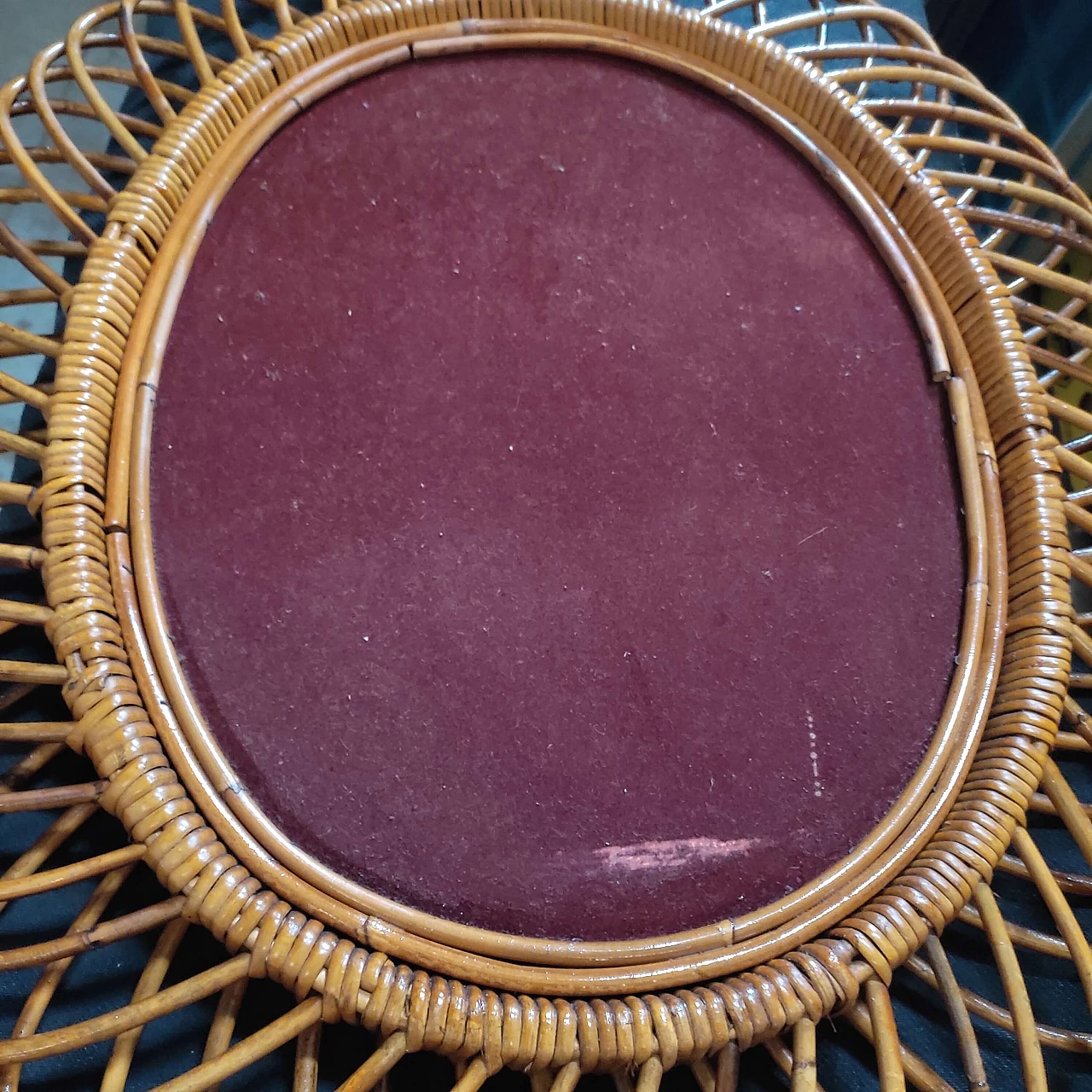 Specchio in vimini di Franco Albini per Bonacina, anni '60 5