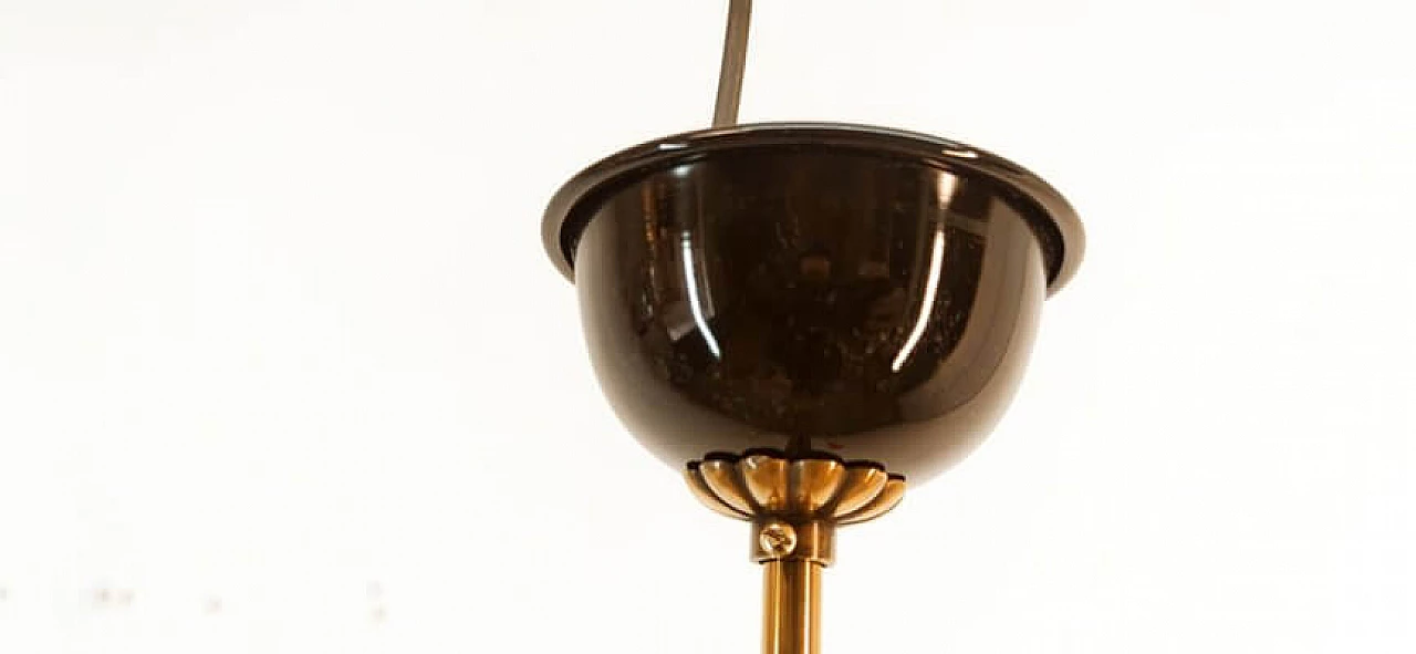 Multicolor aluminum and brass adjustable Sputnik chandelier, 1950s 16