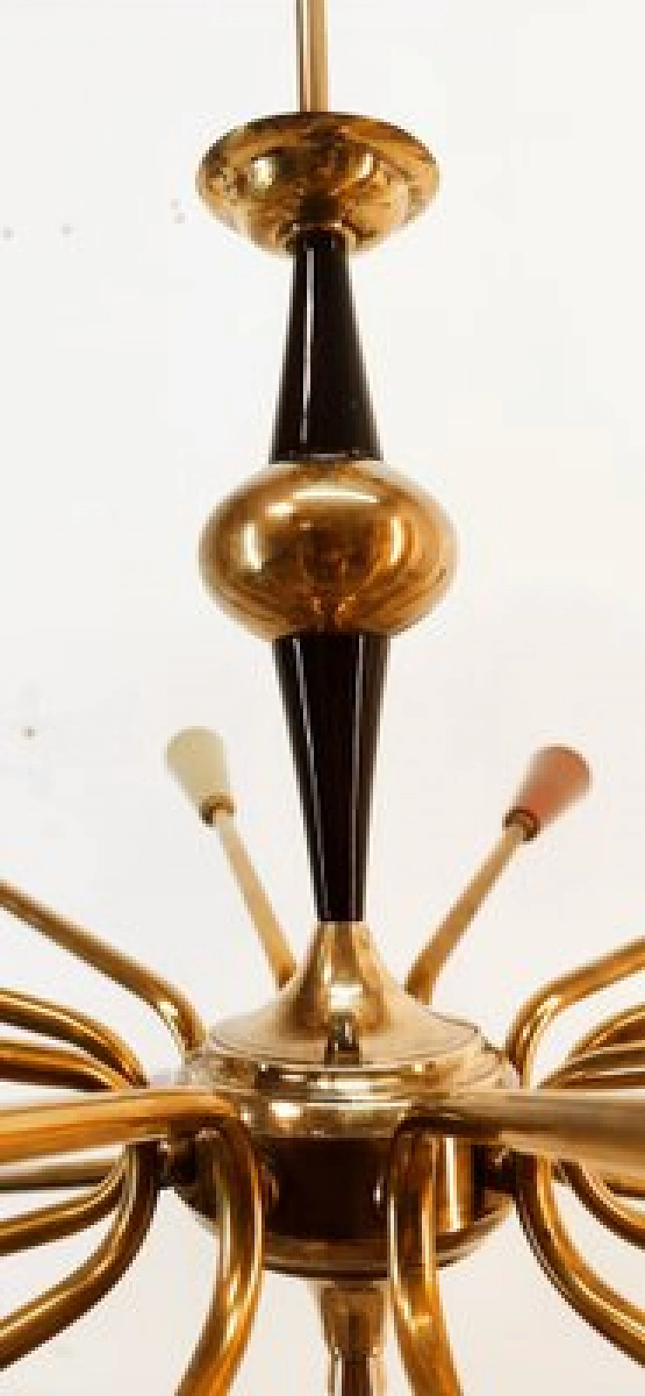 Brass and multicolored aluminum Sputnik chandelier by Stilnovo, 1960s 20