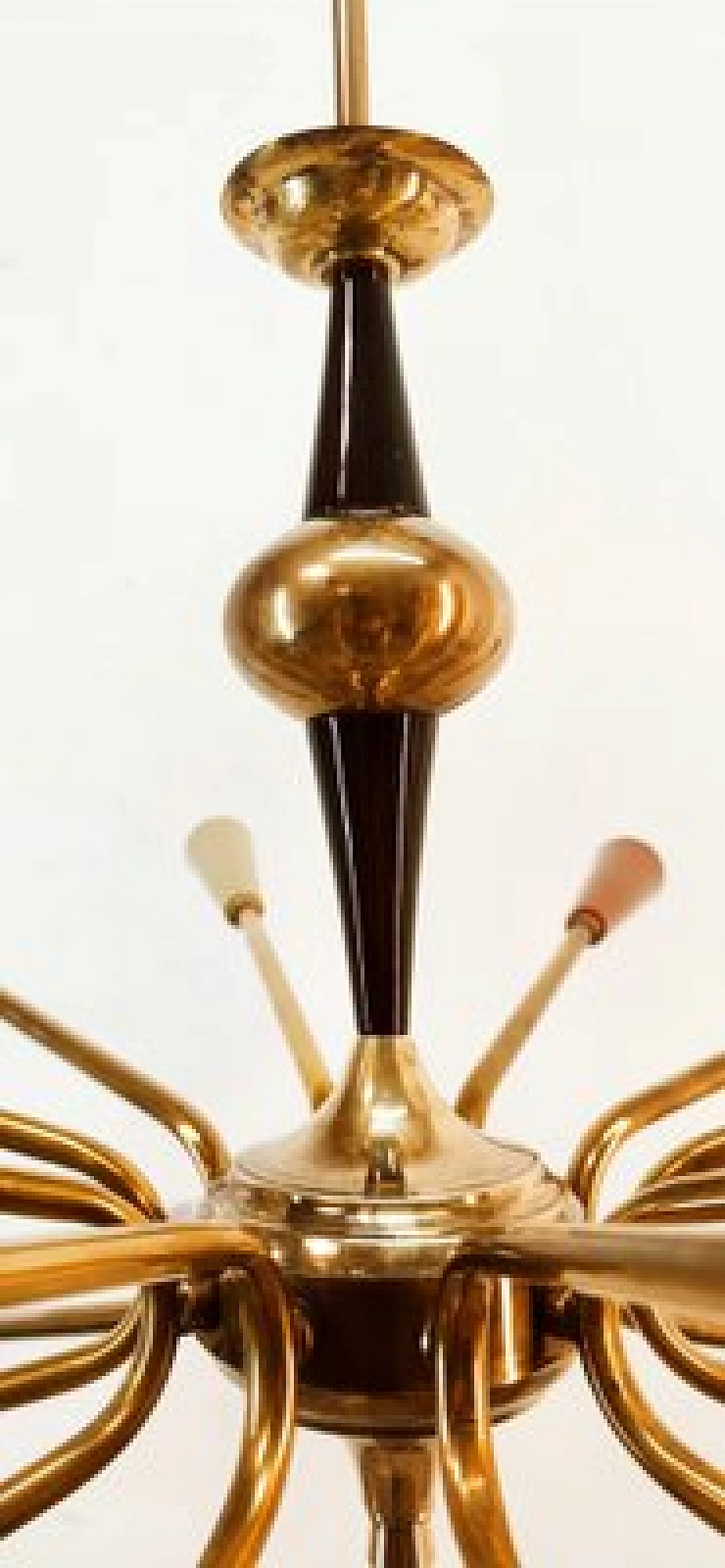 Brass and multicolored aluminum Sputnik chandelier by Stilnovo, 1960s 23