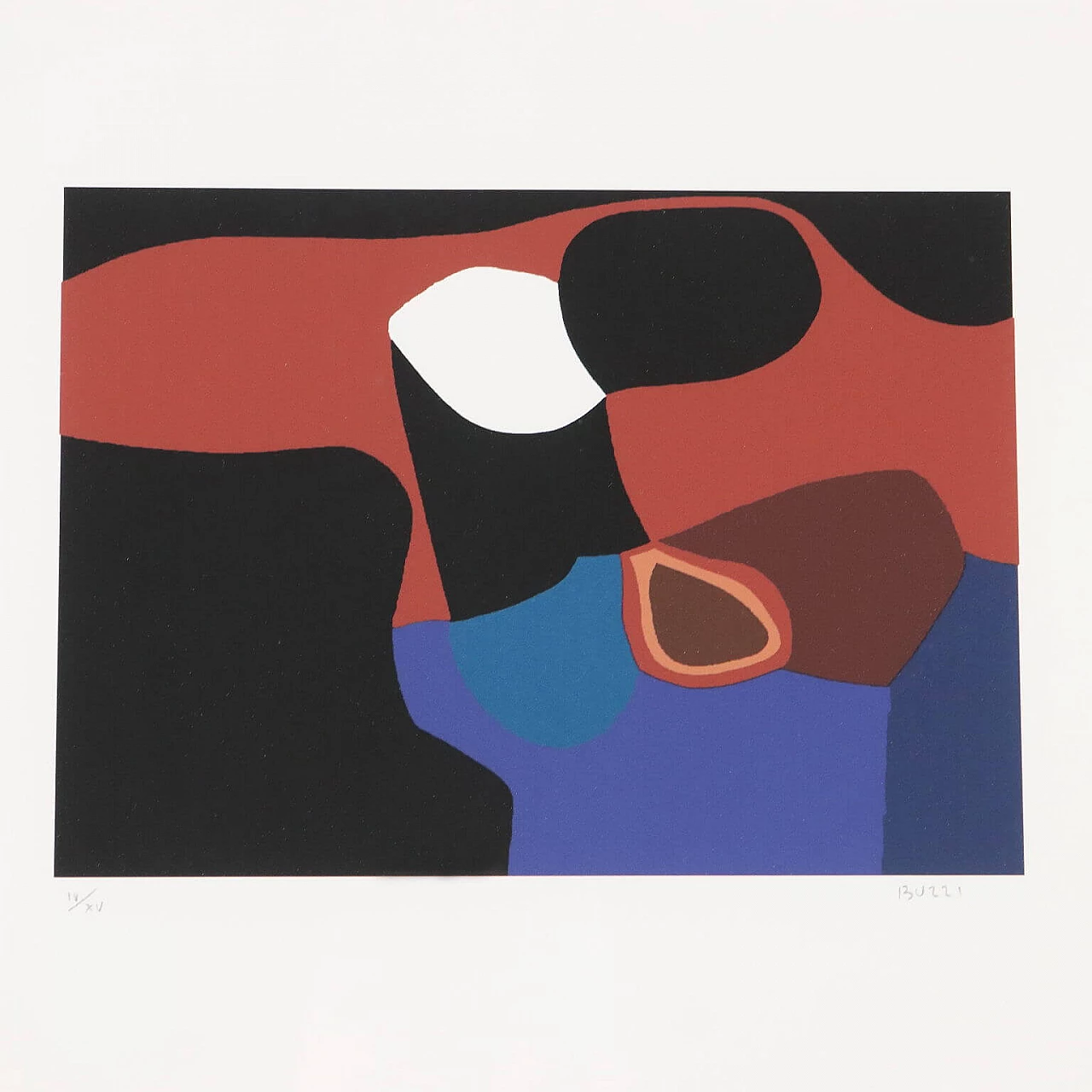 Alberto Burri, Sestante 14, color silkscreen print on paper, 1989 3