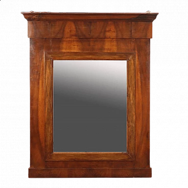 Mahogany veneered spruce mantelpiece mirror, mid-19th century