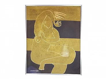 Tessuto stampato con tecnica batik di Vava Quazar, 1973